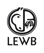 Logo vertical LEWB en noir et blanc