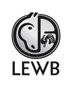 Logo vertical LEWB en noir et gris