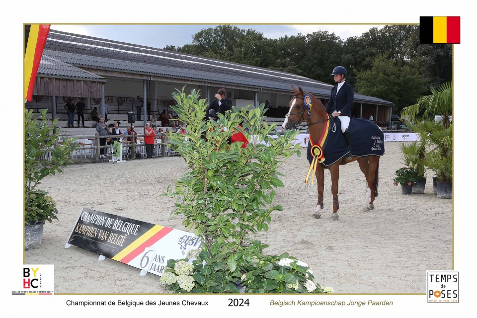 Marthe Heudens et SUPER STAR VAN 'T KEIKELHOF - Champion de Belgique des 6 ans Jumping 2024 @Temps de Poses