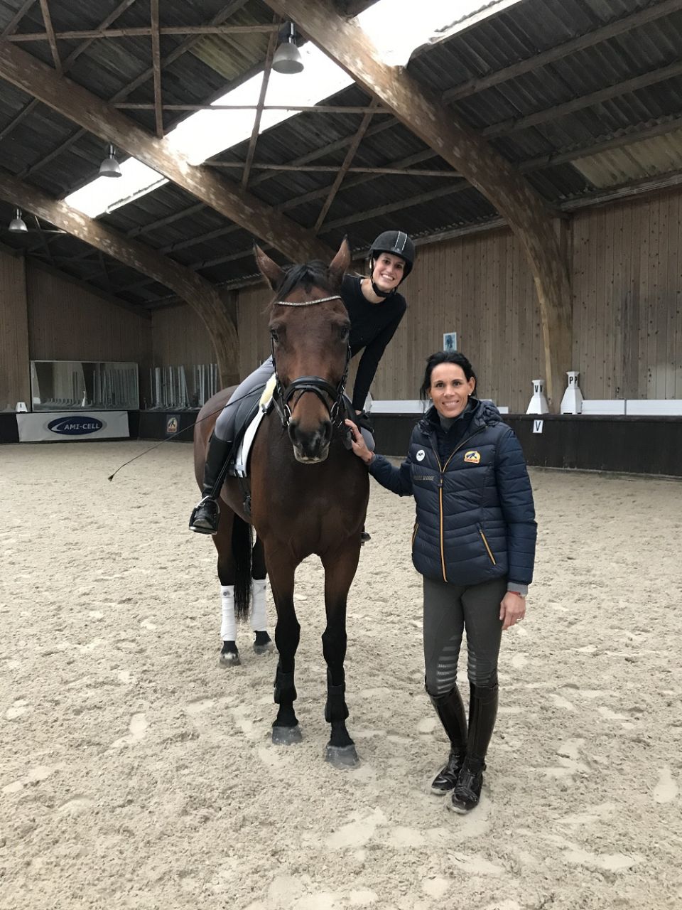 Stage Cavalor dressage 2017 avec Michèle George - Justine Anthoine et Michèle George (c) Justine Anthoine 