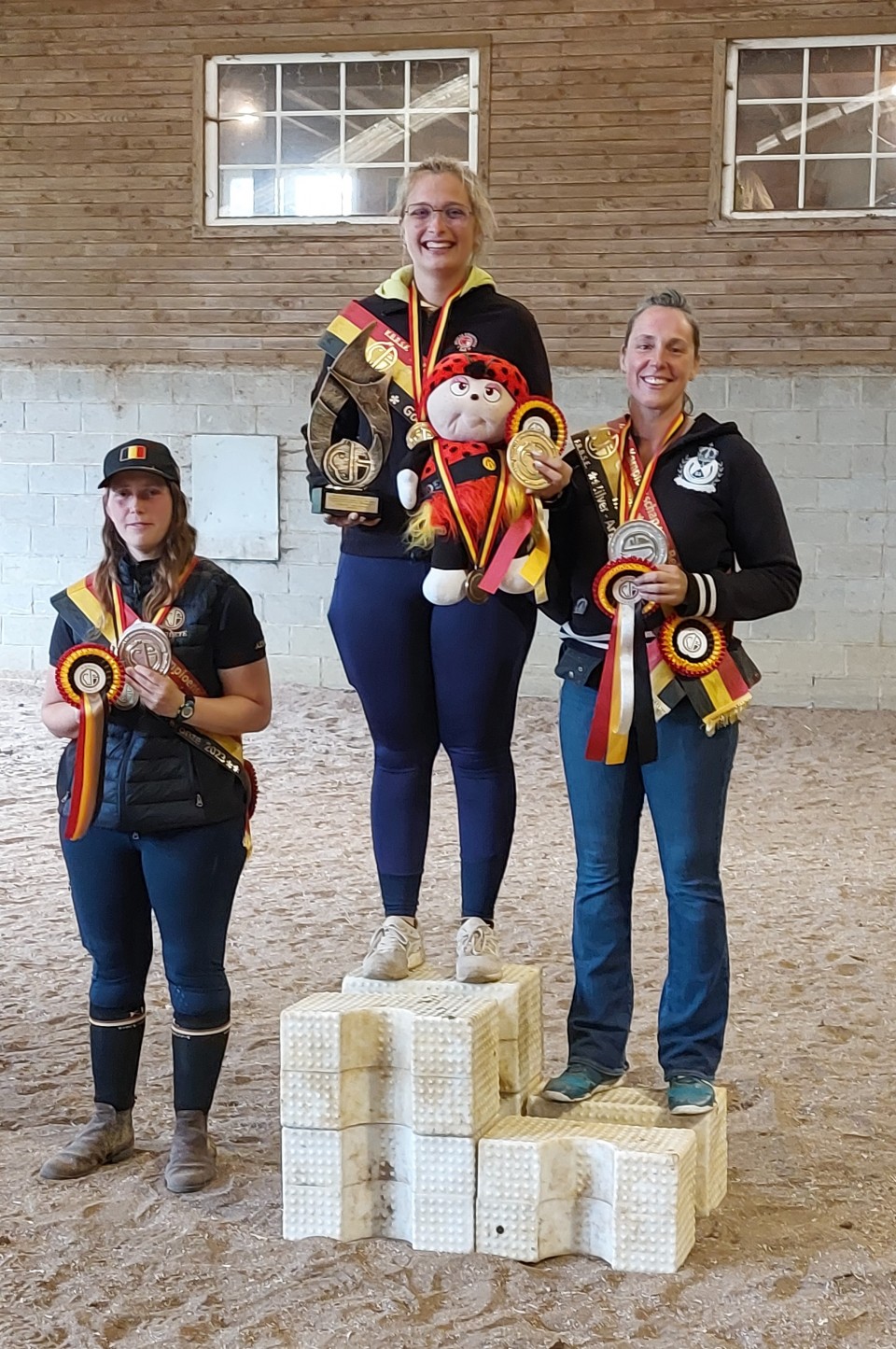 Podium du Championnat de Belgique Senior de TREC 2023