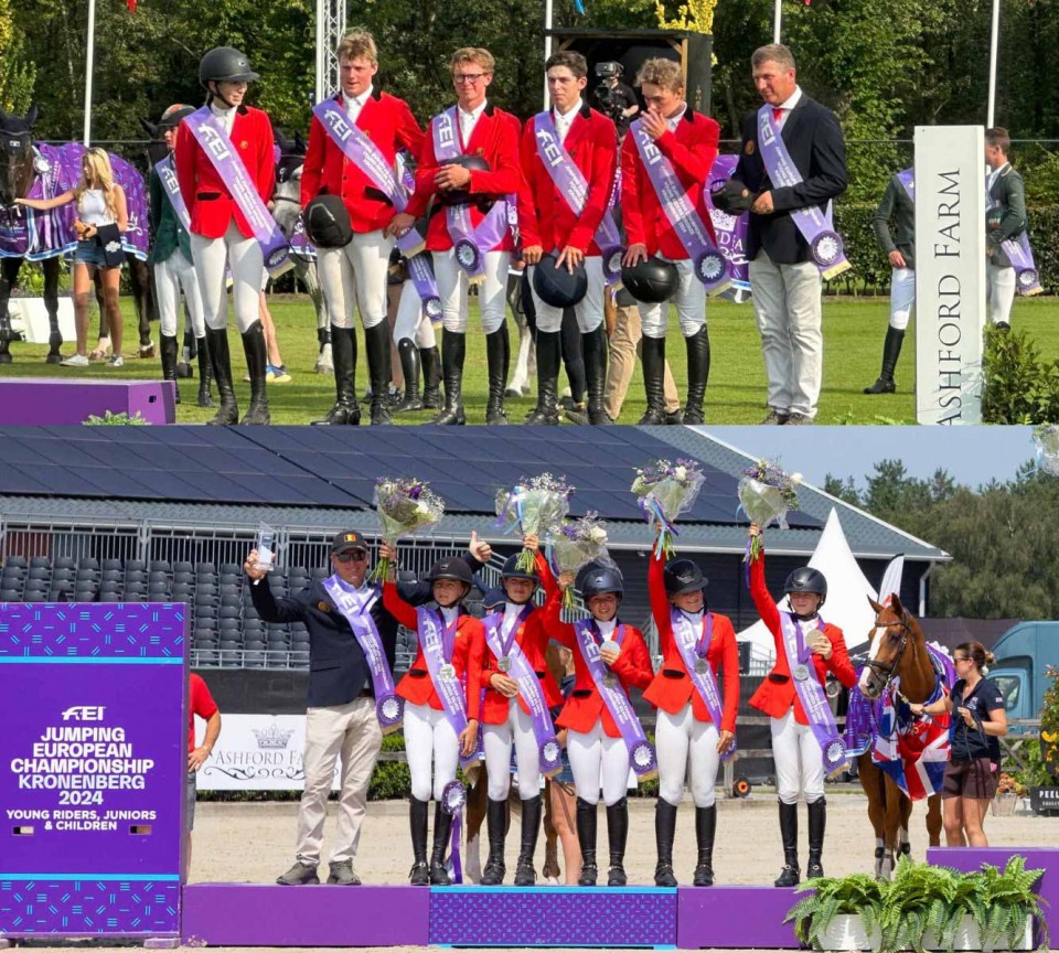 Les équipes belges young riders et children sur le podium des championnats d'Europe
