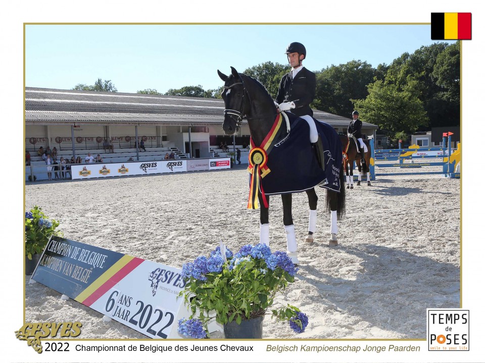 Justin Verboomen et Zonik Plus - Champion 6 ans dressage août 2022 @Temps de Poses
