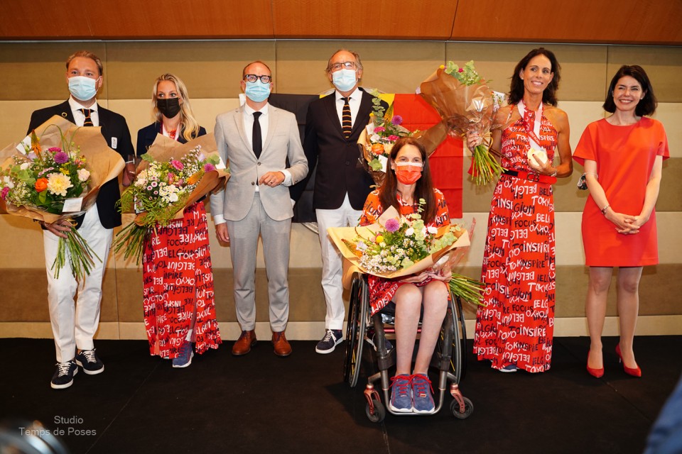 Nos athlètes paralympiques et les ministres des sports Glatigny et Wuyts @Temps de Poses