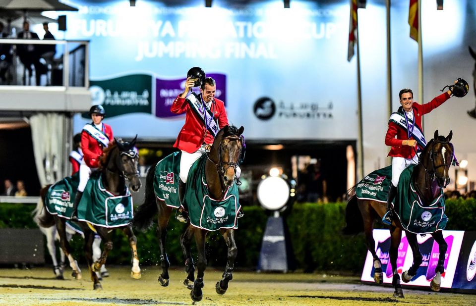 Tour d'honneur de la finale de la FEI Nations Cup à Barcelone (c) FEI