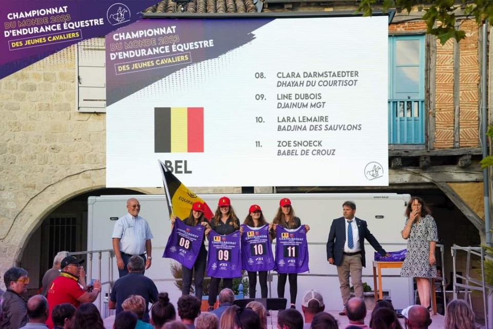 L'équipe belge des jeunes cavalières d'endurance au Championnat du Monde de Castelsagrat 2023