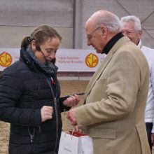 Isabell Werth et Monsieur Eugène Mathy, Président de la LEWB