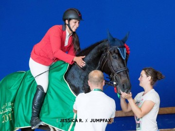 Virginie Thonon - High Tech Vy de Septon - victoire CSI3W  GPW 1M60 El Jadida (c) Jessica R. x Jumpfax