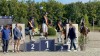 Le podium de la Coupe de Belgique scolaires avec Marie Delleuse, Kate Stalpaert et Lise Dumoulin